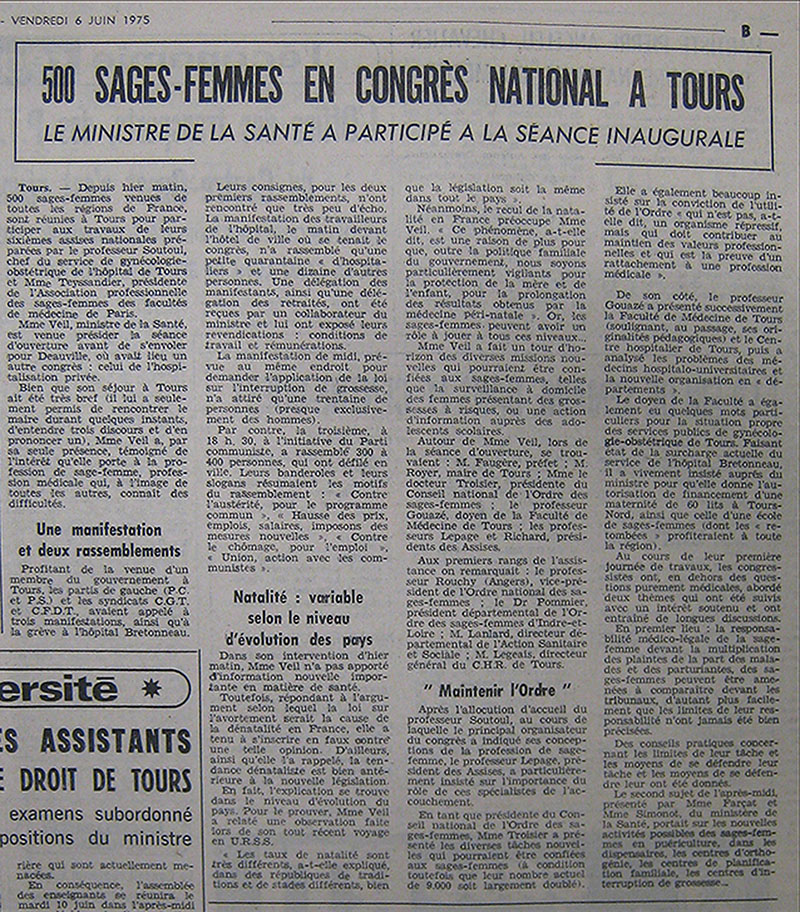 article Nouvelle Republique Congres sages-femmes