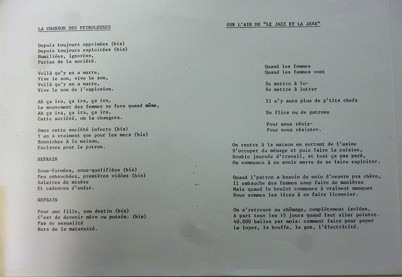 Chansons, pétitions, et affiches