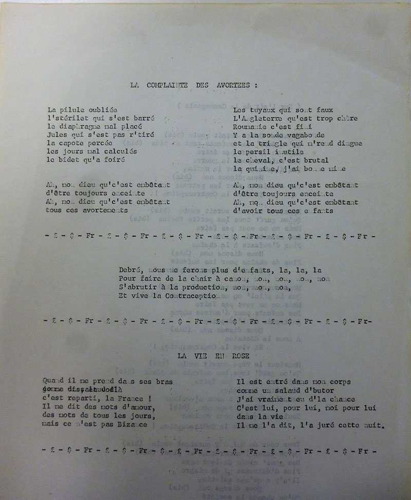 Chansons, pétitions, et affiches